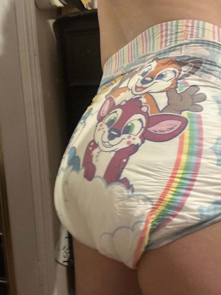 Photo of me wearing an ABU TinyTails diaper (butt view)