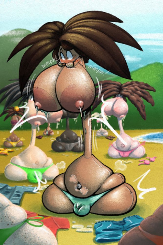 Little note is to be careful when approaching a person affected by the palm tree tf, their milk is very contagious, and they seem to produce quite a lot of it and seemingly it's hard to resist giving those coconuts a good wack based on the number of affected folks, also they seem quite sensitive hehe