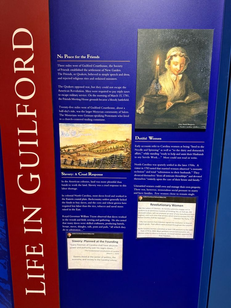 Interpretive sign on enslaved people and women. 