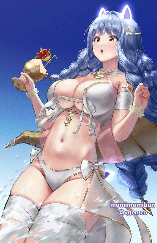 Illustration of a Fire Emblem Heroes character in her summer appearance.