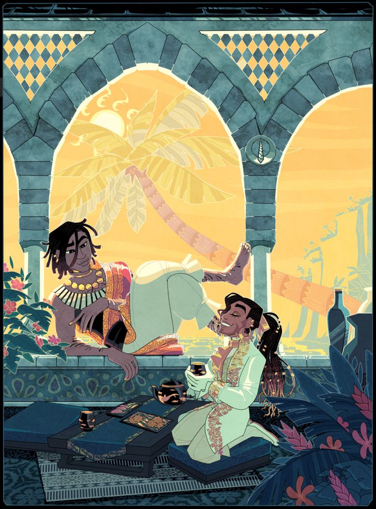 Kaitos and Prince Oscar [from Forever Gold] having tea.