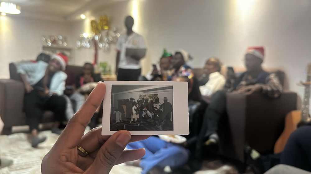 The friend group in our third official friendsmas, christened ‘2024 meme-mas’. 