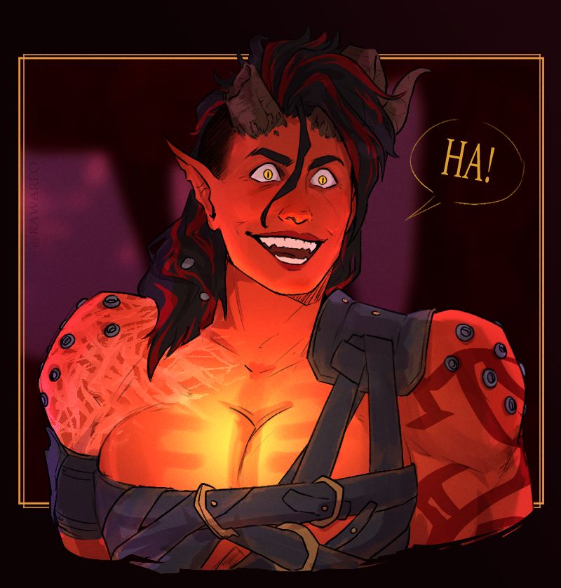 Karlach's reaction when Gortash gets killed by the Netherbrain. She looks very happy, and saying HA, laughing at his hubris filled ass