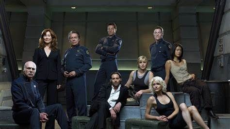 An image of the Battlestar Galactica crew from promotional materials.