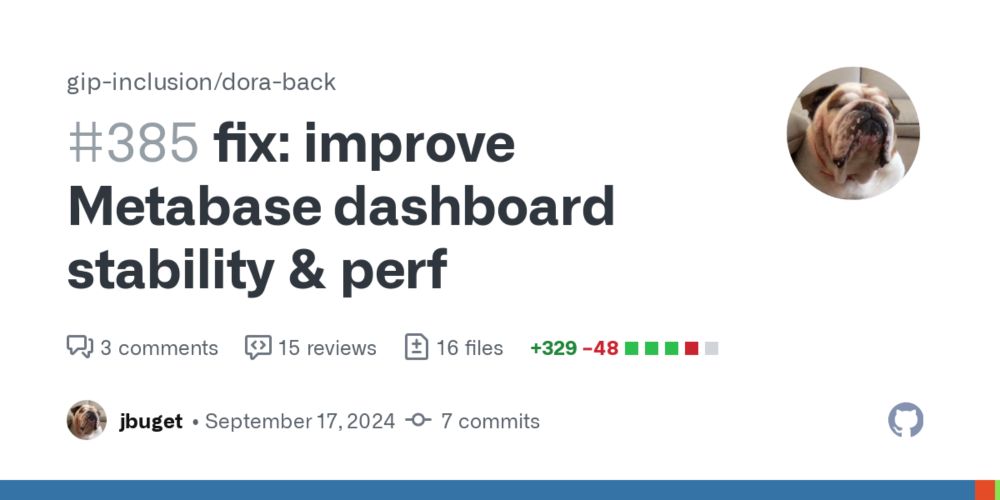 fix: improve Metabase dashboard stability & perf by jbuget · Pull Request #385 · gip-inclusion/dora-back