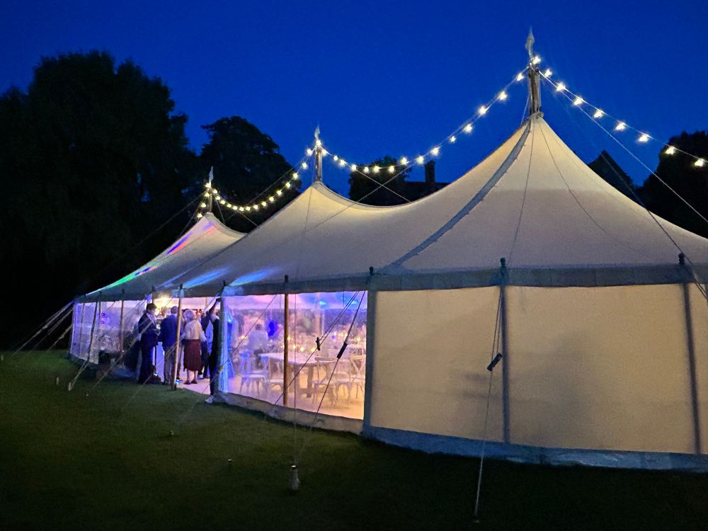 Wedding tent at night 