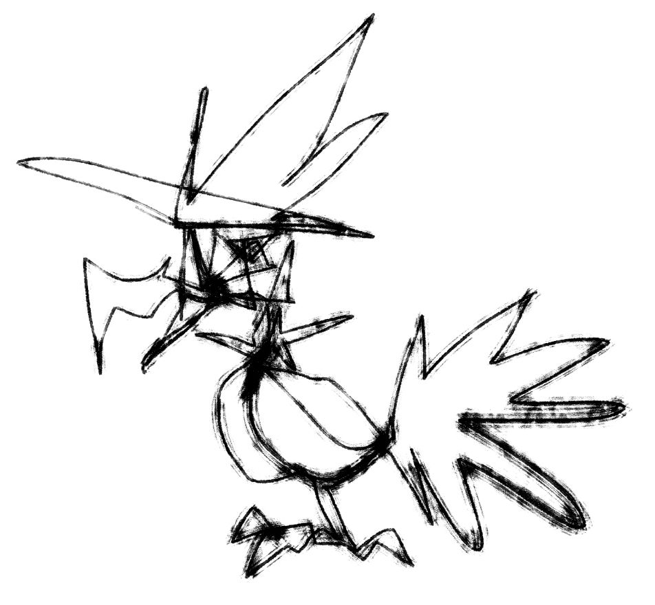 A very "stylistic" murkrow in its default pose.
