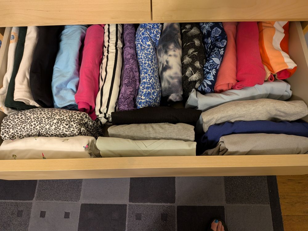 Drawer full of women's tops