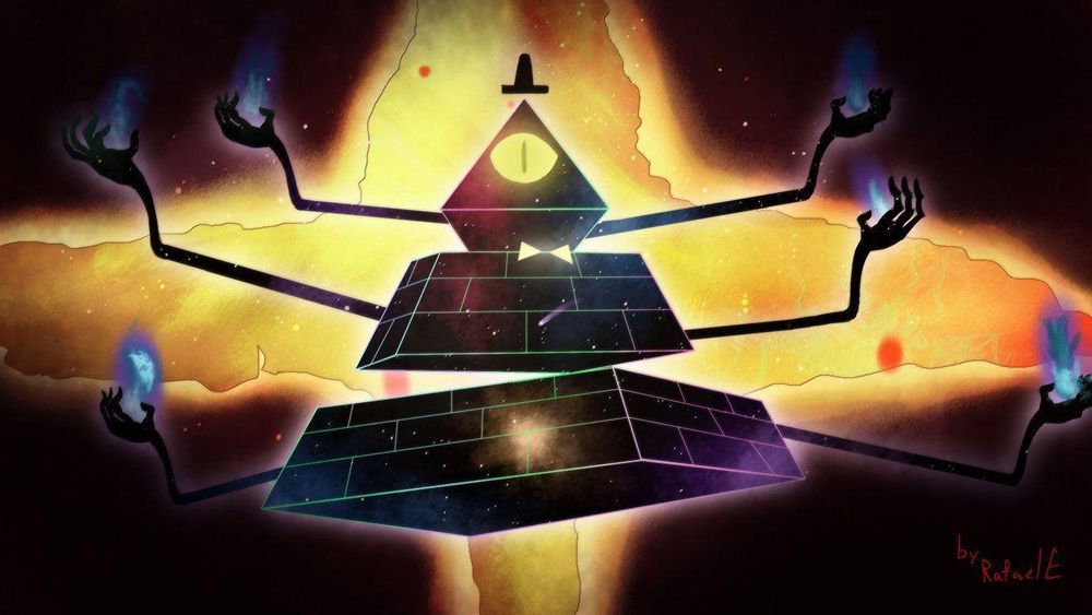 Bill Cypher, a pyramid-shaped villain from the cartoon Gravity Falls