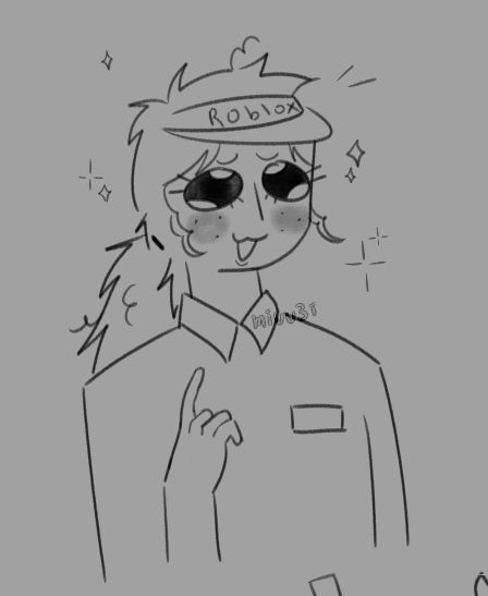 simple doodle of Elliot from roblox forsaken