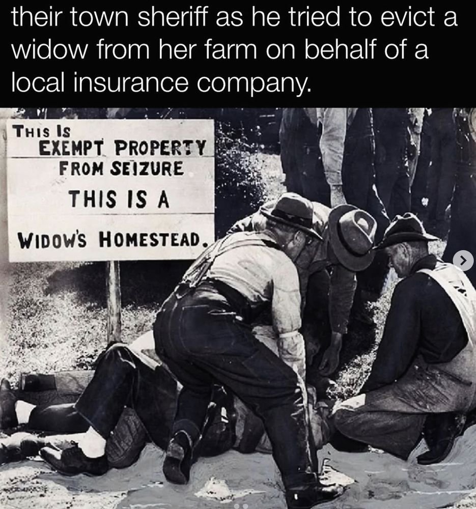 LOL this cop is getting his ass beat by the town because he tried to evict a widow from her home and the town wouldn't stand for that.