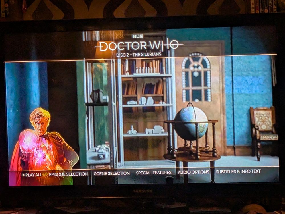 Blu-ray menu for the Doctor Who story The Silurians 