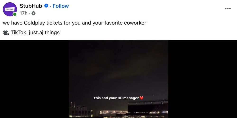Tesla, Netflix, and StubHub Jump on Coldplay 'Kiss Cam' Moment - News Beep