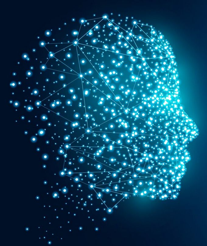 Background face made of particles. (Credit: Designed by Freepik.)