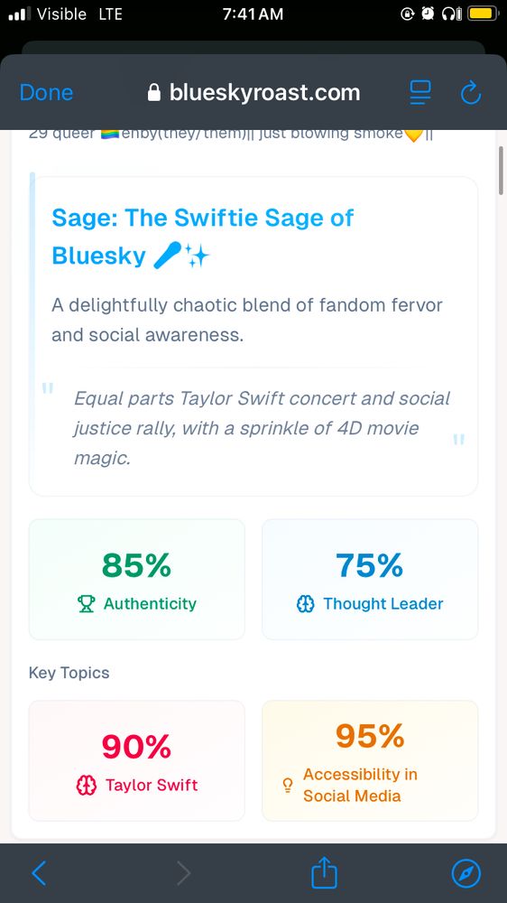 Screenshot  from Bluesky Roast 