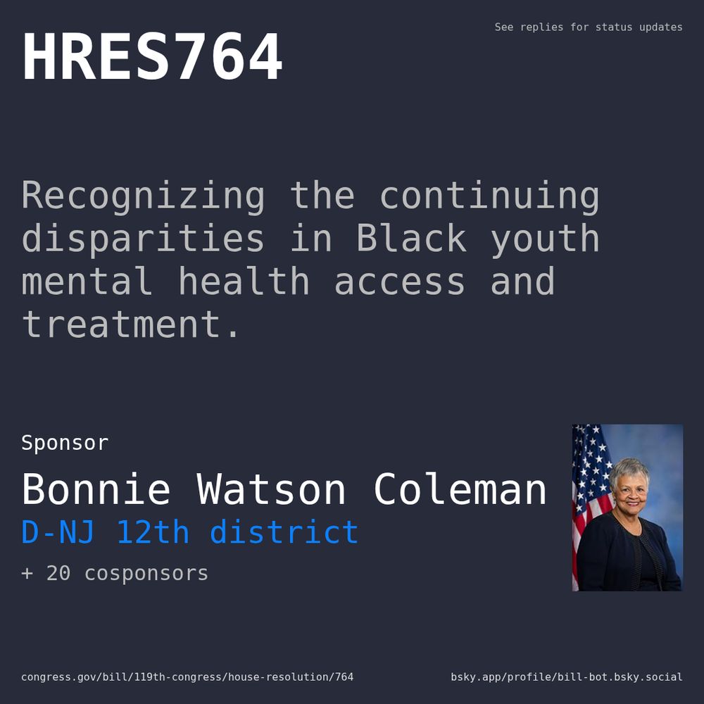 Description of HRES764, and a depiction of its sponsor, Bonnie Watson Coleman.