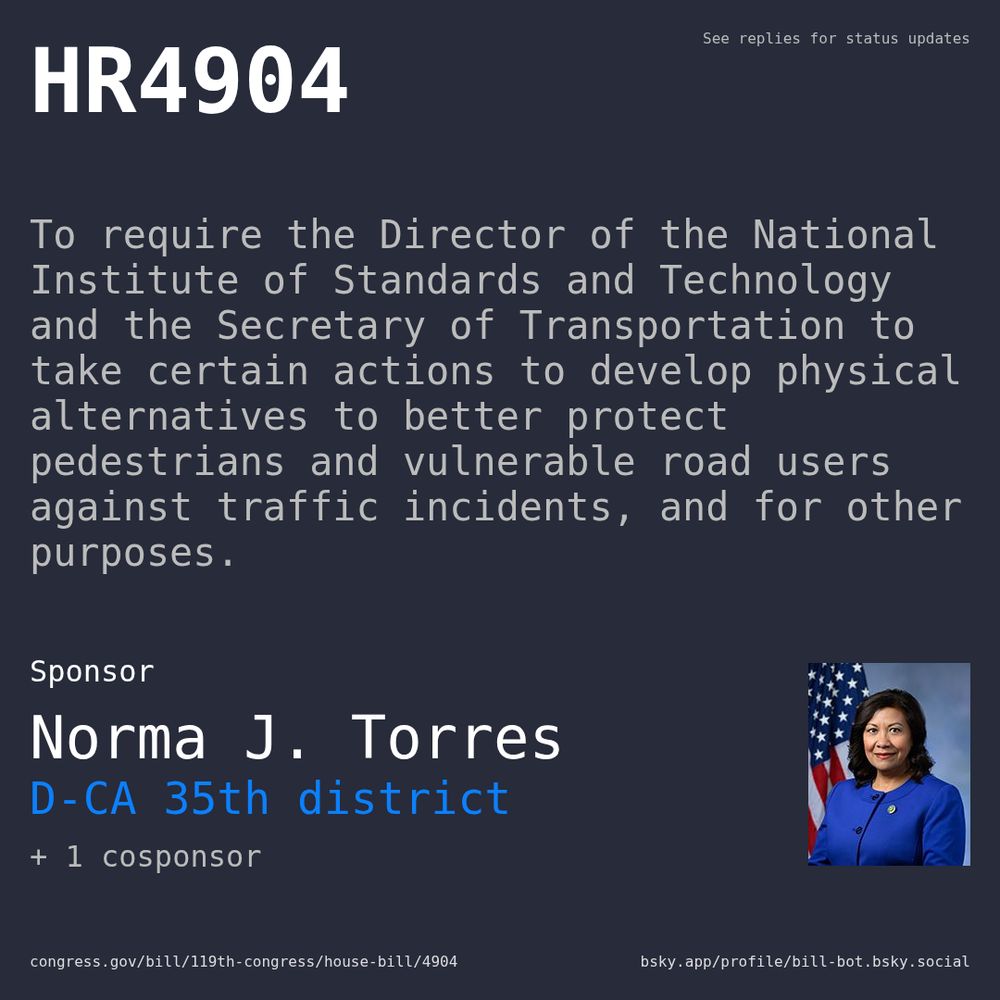 Description of HR4904, and a depiction of its sponsor, Norma J. Torres.