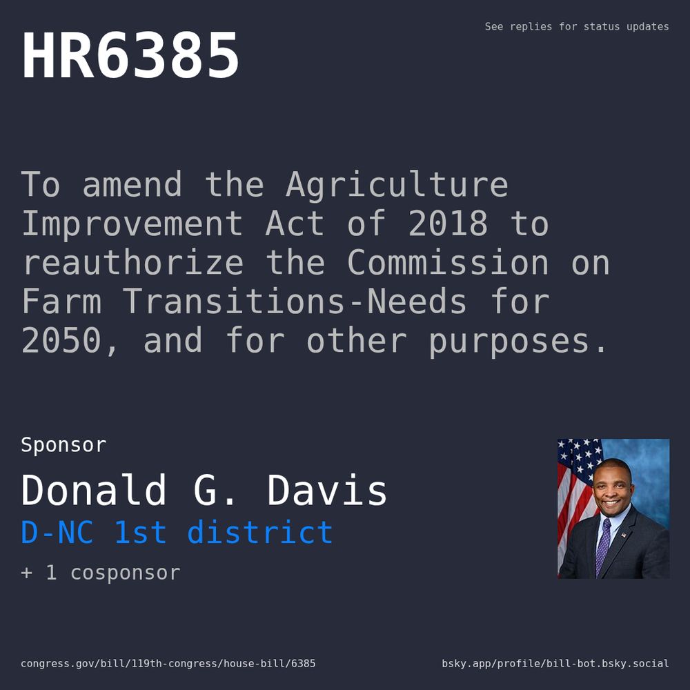 Description of HR6385, and a depiction of its sponsor, Donald G. Davis.