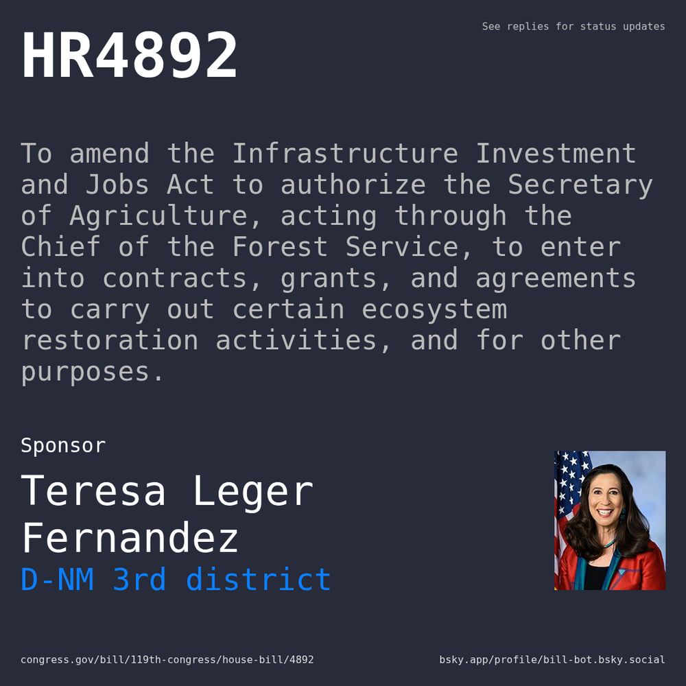Description of HR4892, and a depiction of its sponsor, Teresa Leger Fernandez.