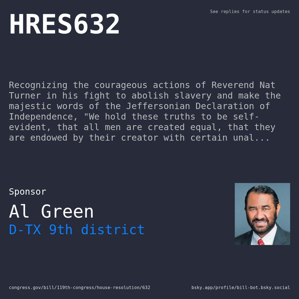 Description of HRES632, and a depiction of its sponsor, Al Green.