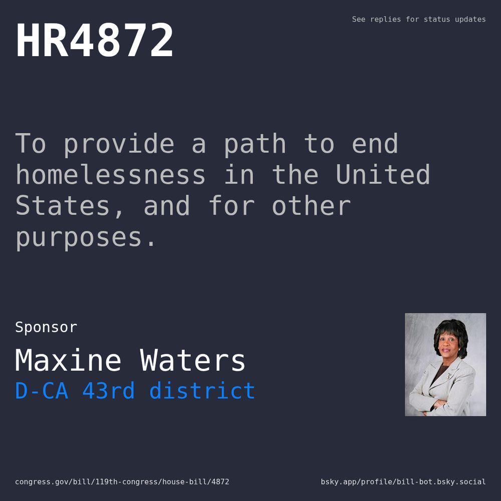 Description of HR4872, and a depiction of its sponsor, Maxine Waters.