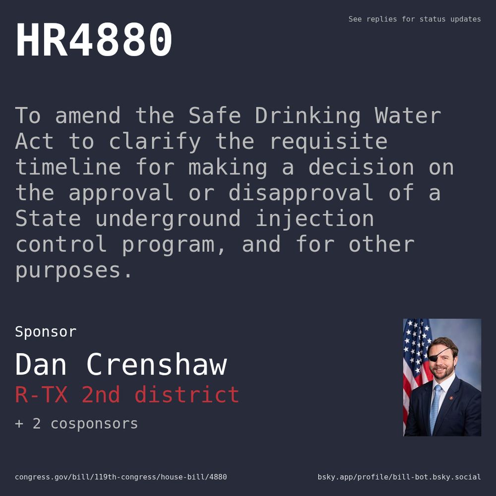 Description of HR4880, and a depiction of its sponsor, Dan Crenshaw.
