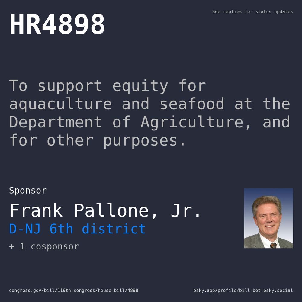 Description of HR4898, and a depiction of its sponsor, Frank Pallone, Jr..