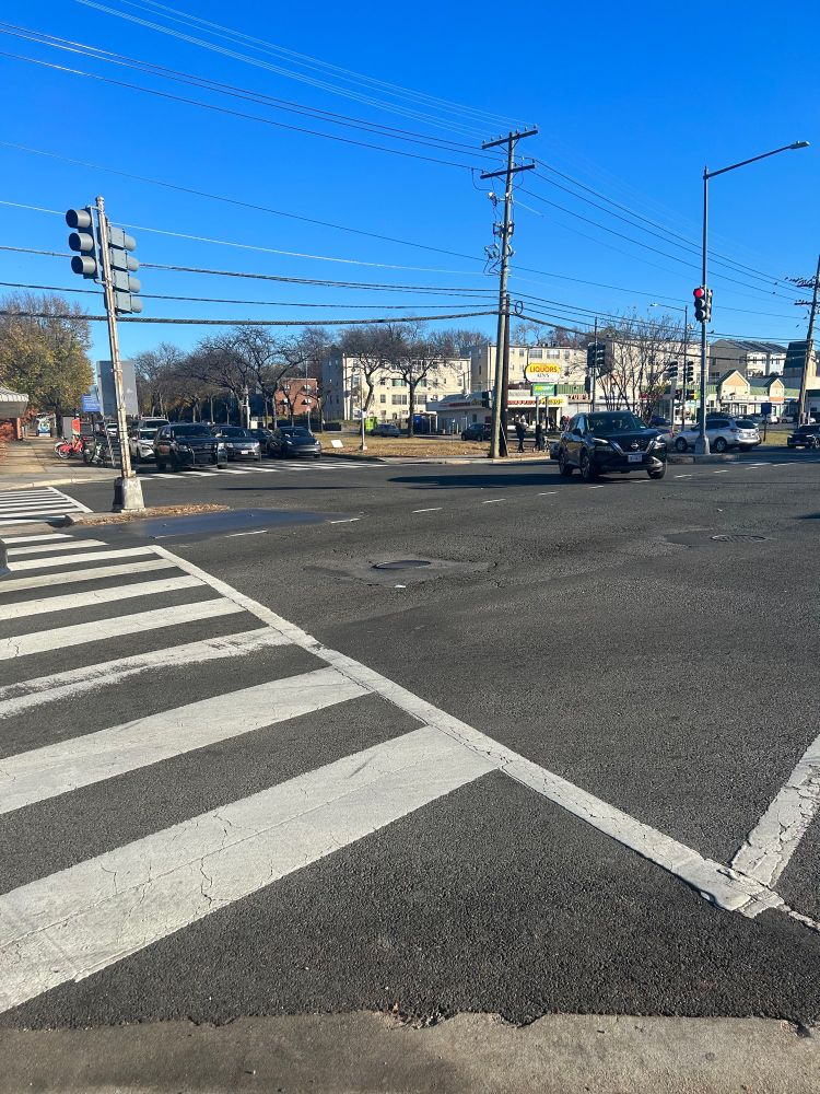 Photo of car-oriented intersection