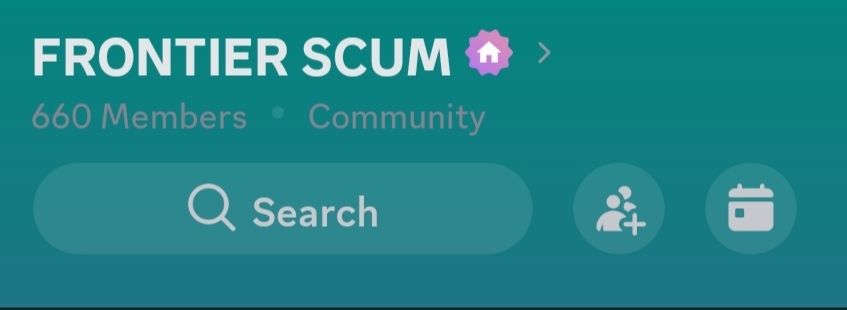 Screenshot of the Frontier Scum discord server showing 660 members... 