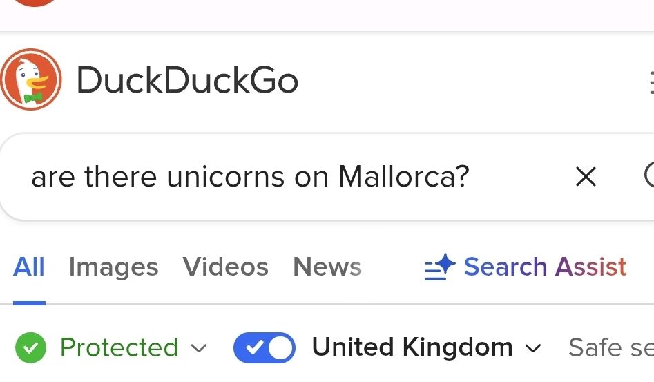 Screenshot of an internet search for the eternal question: are there unicorns on Mallorca?