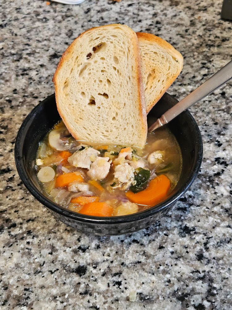 Soup in a bowl