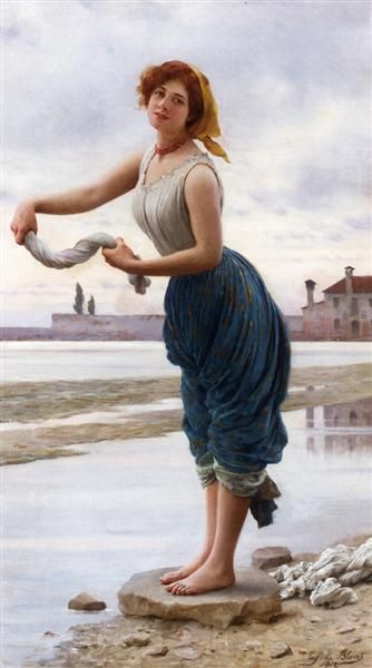 The Lavender - Eugene de Blaas (1912)  🇮🇹 #art