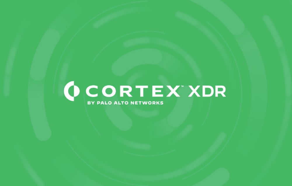 Green background with the Cortex XDR logo and Palo Alto Networks branding.