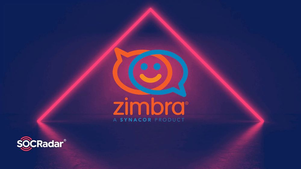 Zimbra logo with neon triangle background, representing enterprise email and collaboration software.