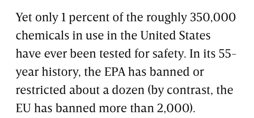Screenshot of Wired article on Parkinson’s disease, explaining that almost no chemicals in use in the US have ever been tested for safety