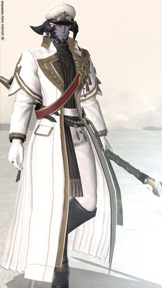 FF14のスクリーンショット　フィールドコマンダーコートを着たオスラのピン撮り