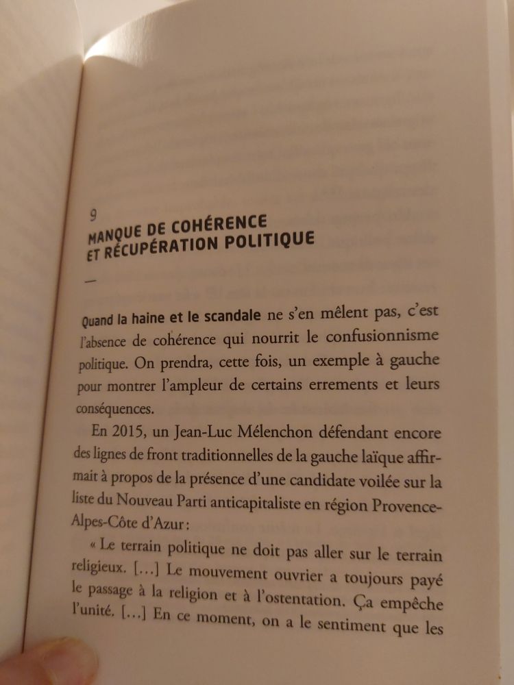Début du chapitre 9 intitulé manque de cohérence et récupération politique 