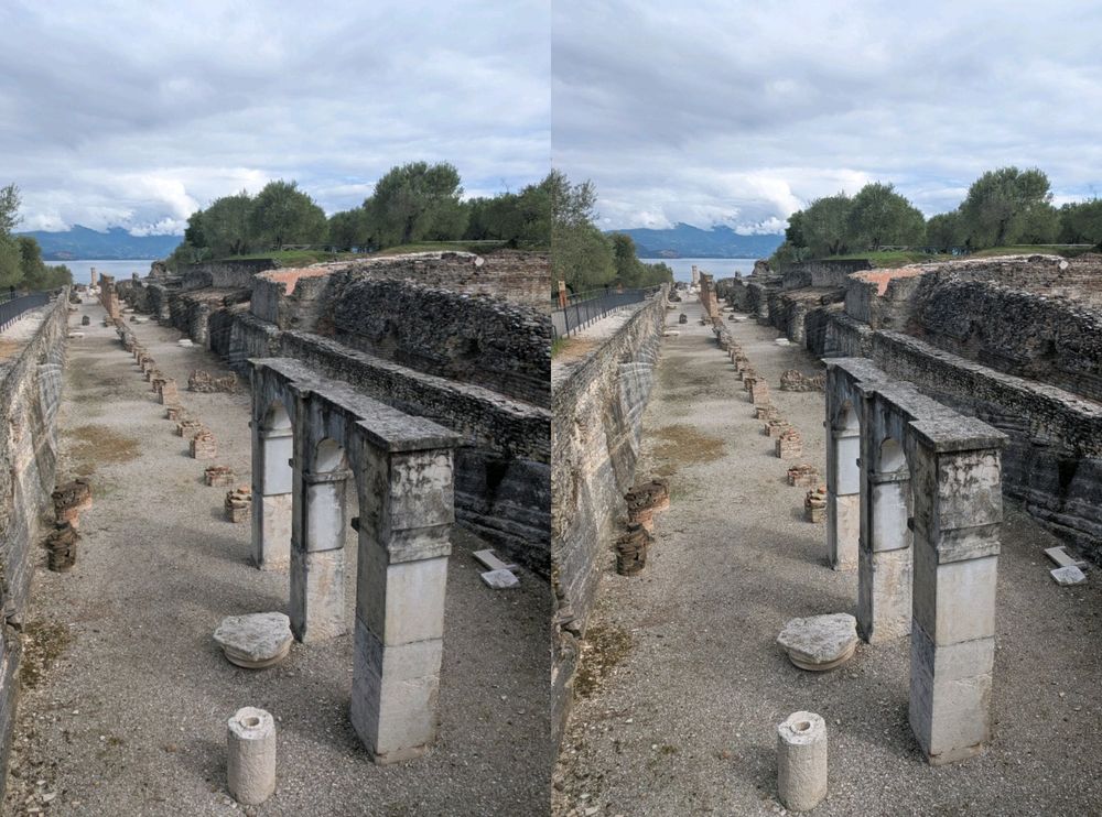Parallel stereo view of a Roman villa.