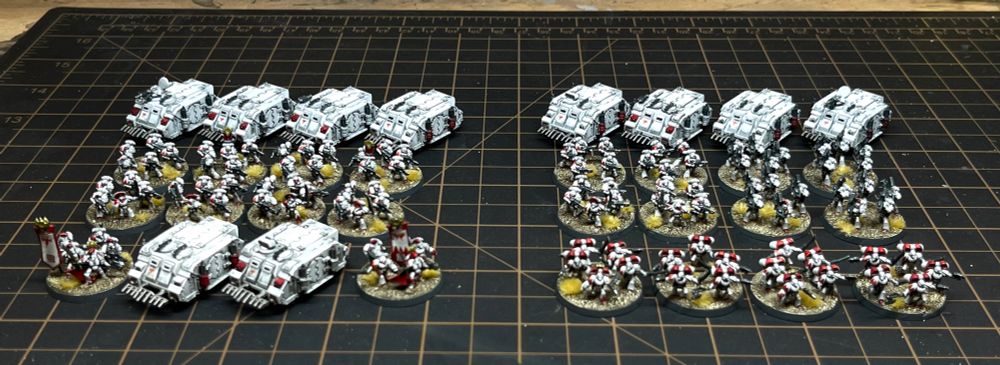 Epic scale Horus Heresy White Scars space marines. 