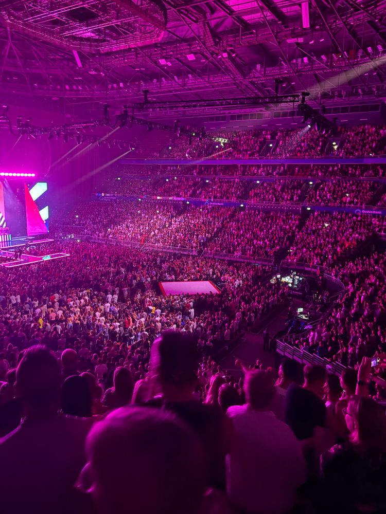 Kylie Minogue performing in concert.
