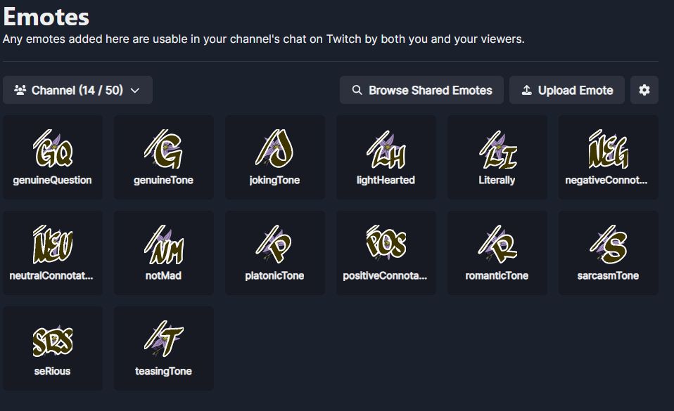 examples of tonetags designed by NyteShyde for use on Better Twitch TV extension with updated artwork. Green with white border instead of black with green border.