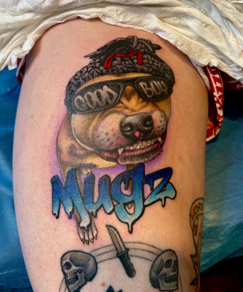Dog portrait tattoo mugs pet art