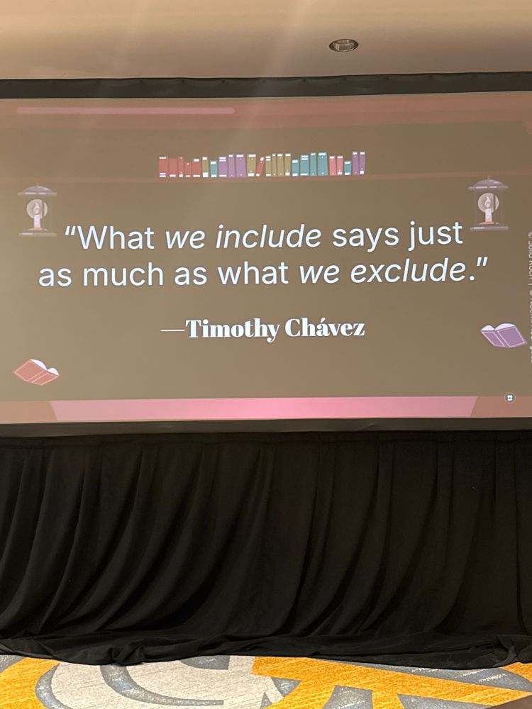 “What we include says just as much as what we exclude.’ — Timothy Chávez. A powerful reminder that the stories we tell (and those we don’t) shape our world. How do we ensure diverse voices are included in our books and curricula? #RepresentationMatters #InclusiveEducation #DiversityInBooks”