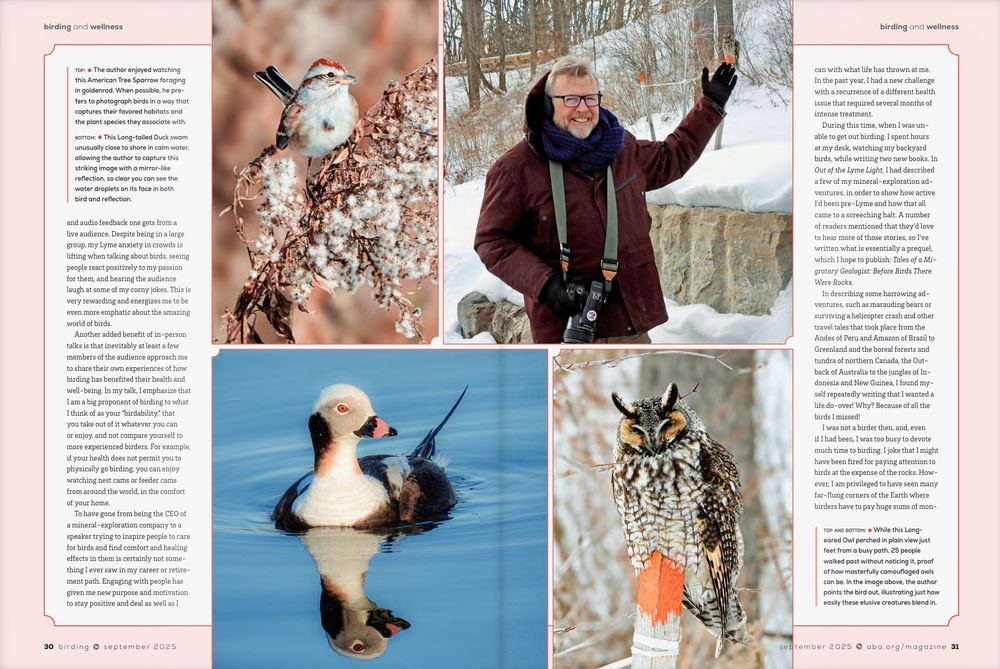Fourth page of my article on birding for one's health