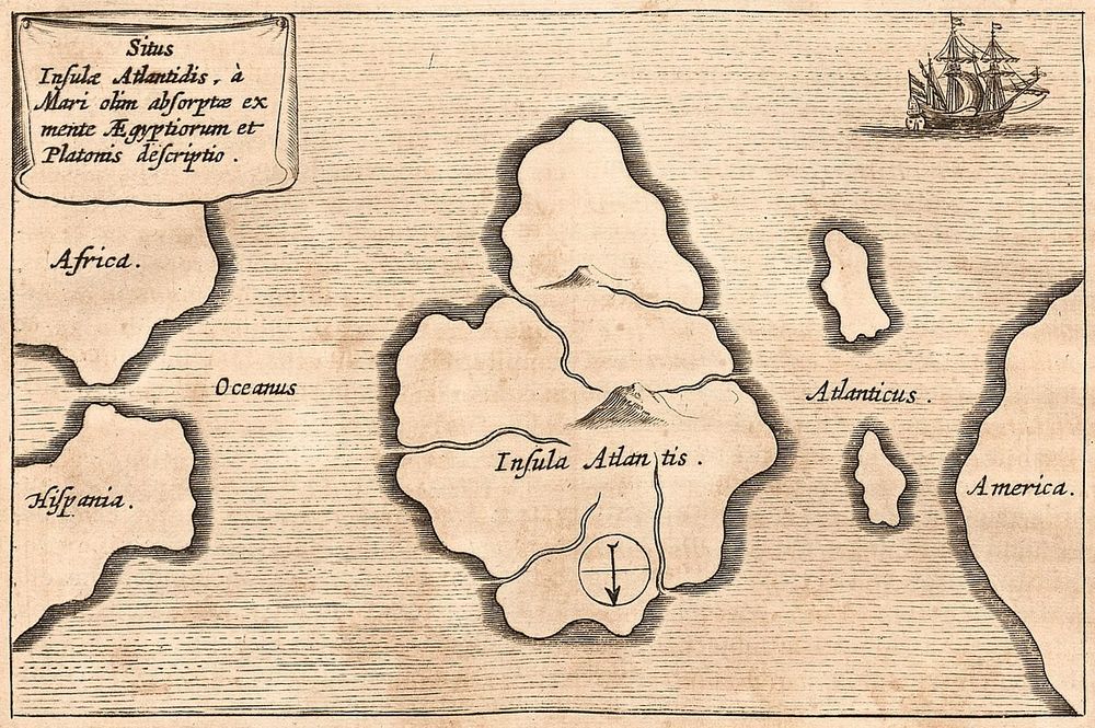 an old timey map of Atlantis