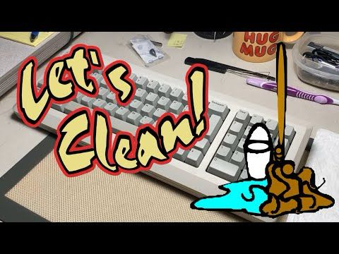 Let's Clean an Apple Macintosh Plus Platinum keyboard!