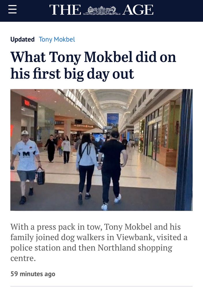 The Age front page covering Tony Mokbel’s first day of freedom in specific detail. 