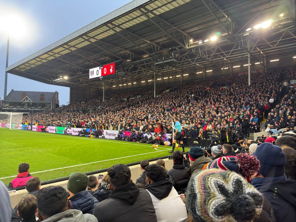 Shot of the Bournemouth fans in the away end 