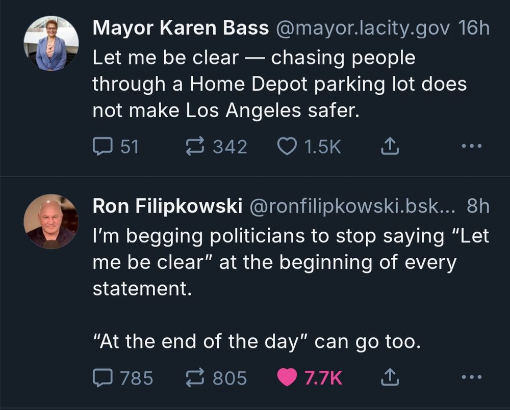 screen shot of this post preceded by LA Mayor saying it.