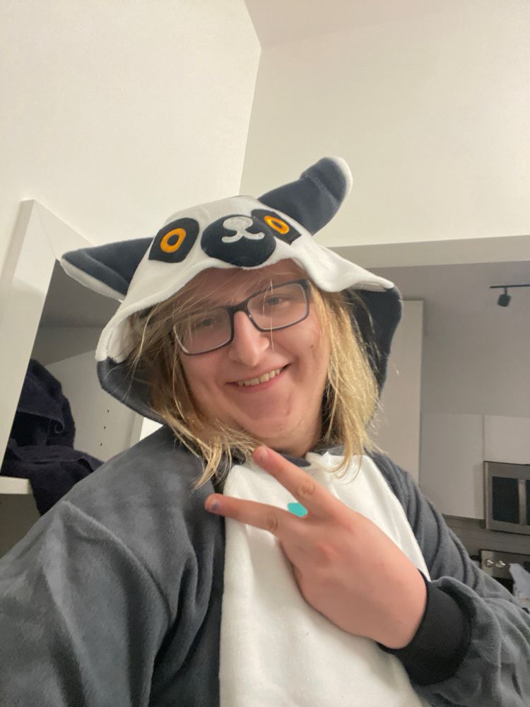 Me in a lemur onesie from Kigurumi.com